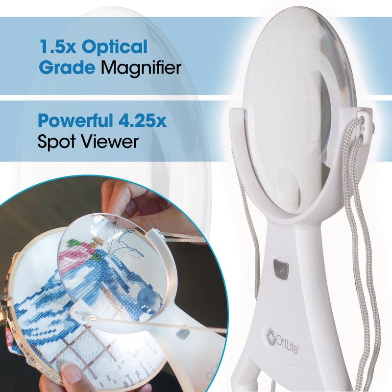 OttLite MG013HF 4-Inch Hands-Free LED Magnifier