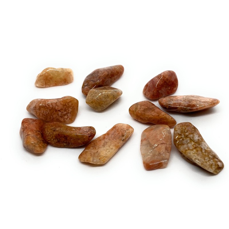 Pink Moss Agate Small Crystal Tumbled Stones - 5 Pc