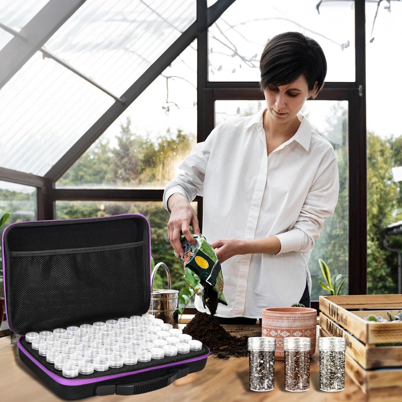 LVKAYCE 60 Slots Seed Storage Organizer with 10 Envelopes, Garden