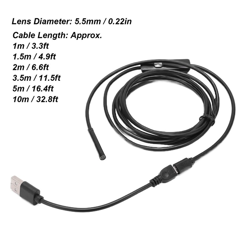 AN97-5.5 Endoscopio HD Cámara de Endoscopio Industrial Puerto USB con