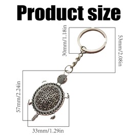 Teegxddy Key Ring with Turtle Pendant, Stainless Steel Pendant, Turtle Key Ring, Cute Turtle Key Ring, Love Lucky Charm Tortoise as a Gift for Lover, 2 Pieces, brown
