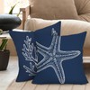 Fjfz Beach Coastal Starfish Coral Decorative Throw Pillow Covers