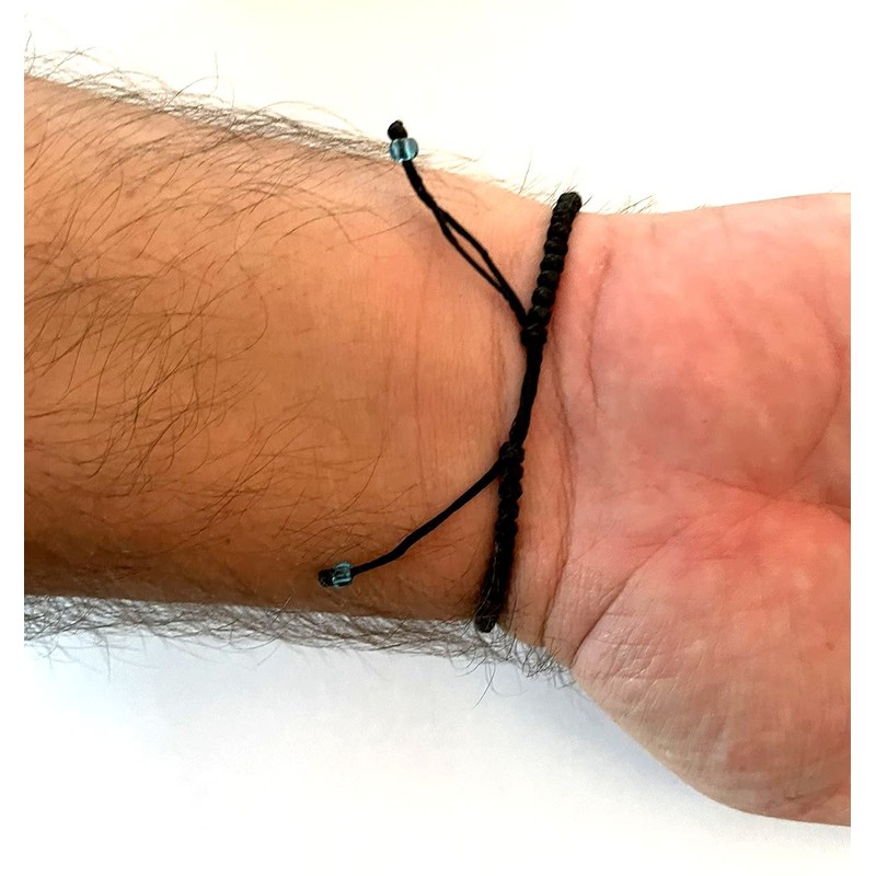 Iconsgr Handmade Christian Orthodox Komboskoini Prayer Rope Bracelet Black with