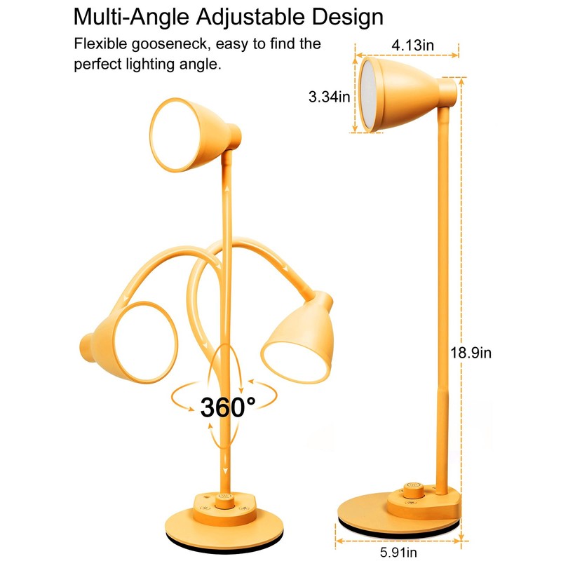 BOHON LED Desk Lamp with USB Charging Port, 3 Color