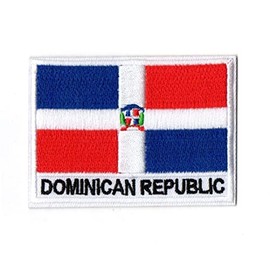 First Anything Dominican Flag Patch Iron On Embroidered for Shirt Jacket Clothing Backpacks Jeans Cap Size About 2x3 Inch A35
