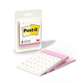 Post-it Notas adhesivas con patrones pulidos, diseño de rubor de burbujas con 1 patrón de puntos, 1 rosa positivo y 1 bloc de notas adhesivas de sal r