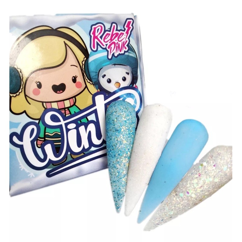 Rebel Pink Winter De Rebel Pink Coleccion De 4 Acrílicos