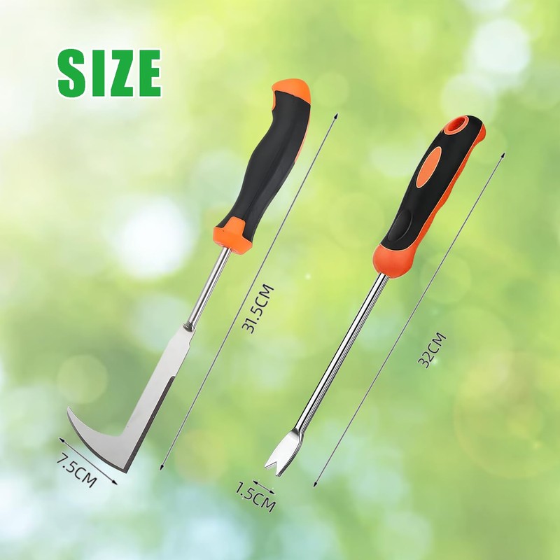 Hand Weeder Tool 2 Pcs, Weed Cutter with Handle, Weeder