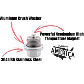 Votex - Magnetic Oil Drain Plug fits John Deere 3038E Compact Tractor (2013-2025) - Made in USA - Stainless Steel - Part Number T111565