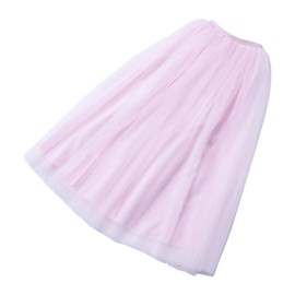 Aivtalk Women's A-Line Long Tutu Tulle Skirt Pink Pleated Layered Mesh Maxi Skirt for Gown Party Prom