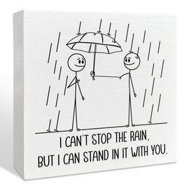 Encouragement Gifts for Women Men, Positive Motivational Gifts for Friends Coworker, Inspirational Emotional Support Wooden Box Sign Home Office Decor, I Can Stand in It with You