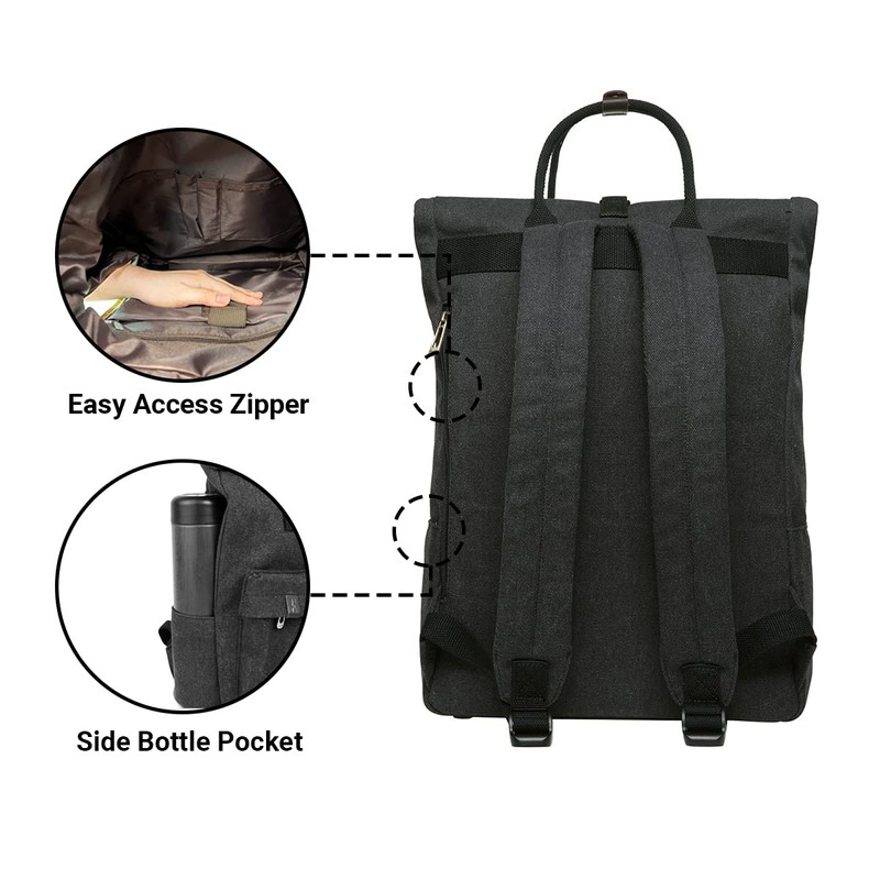 KAUKKO KF Men's Backpack, Black[k1047-2], Rucksack