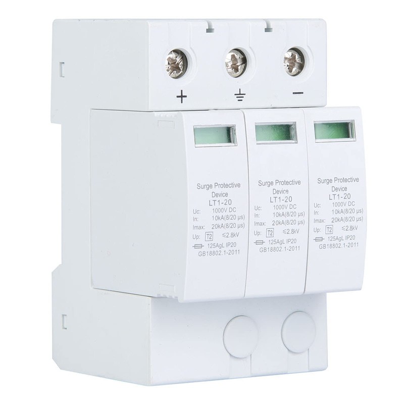LT1-20 Surge Protector, 3P 1000VDC 20KA, 35mm DIN Rail Mount