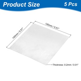 sourcing map 5 Pcs Zinc Sheets, 99.9% High Purity Zinc Plate 0.01"x5.5"x5.5"(0.2x140x140mm) Metal Zinc Foil Zinc Anode Strip for Science Lab Industry DIY Craft