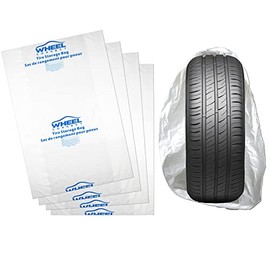 WHEEL CONNECT Tire Storage Bags. Made of Polyethylene LDPE Plastic, Extra-Large 44”X48”H, White, Pack of 4pcs. X-Large.