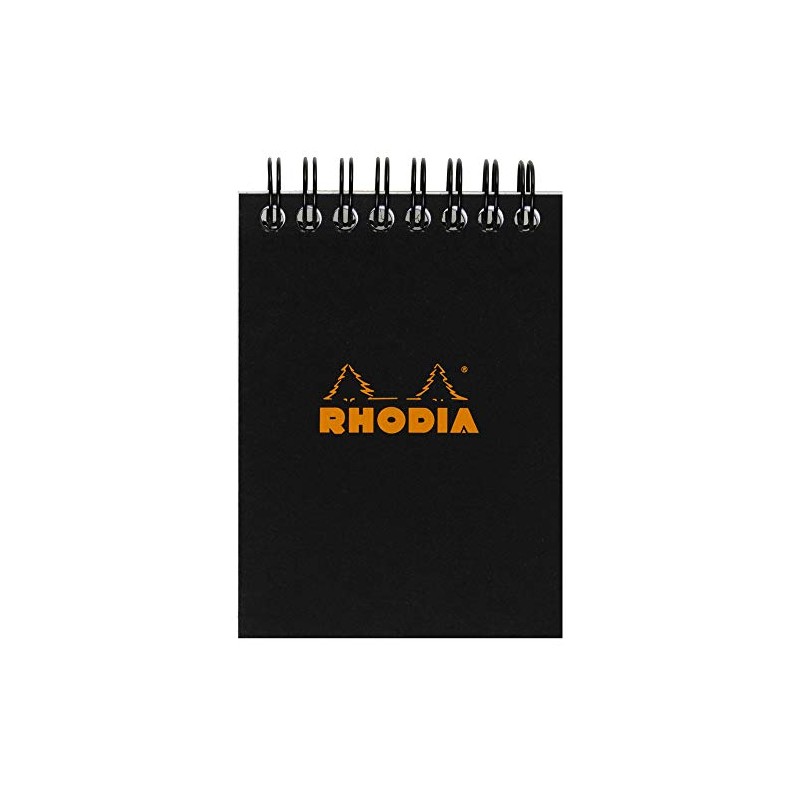 RHODIA 115009C - Spiral Notebook (Full Bound) Black - A7