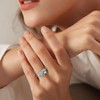 ETERMBOL Round Flower Cluster Women Engagement Ring 925 Sterling Silver