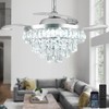 RHEAFON Dimmable Fandelier Crystal Chandelier Ceiling Fan Retractable Ceiling Fan