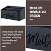 MyGift 2 Slot Modern Matte Black Metal Desktop Mail Sorter