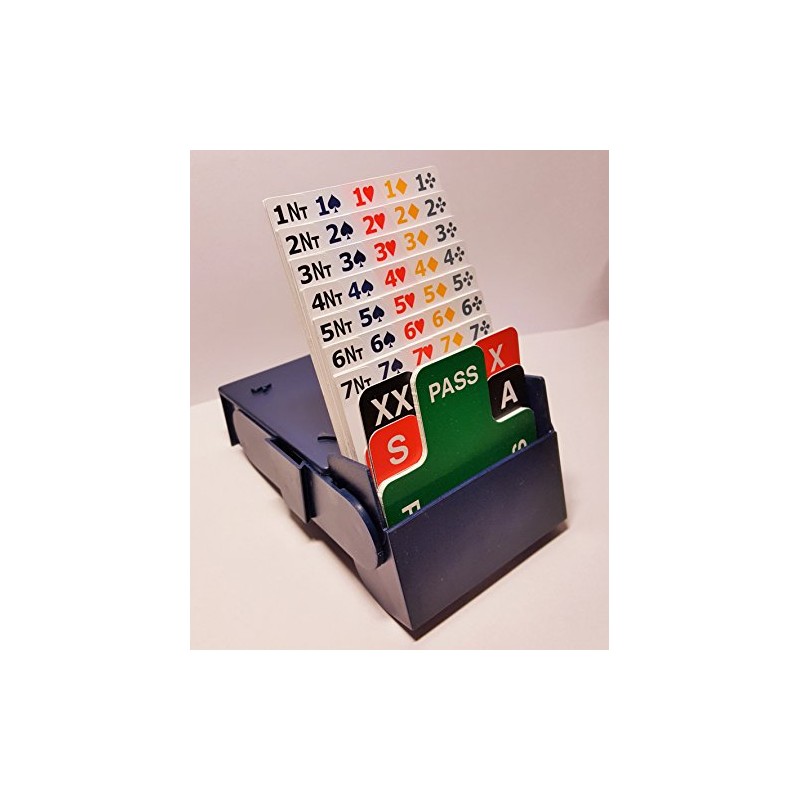 SuperBridgeBox - set of 4 with 100% plastic biddingcards (Blue)