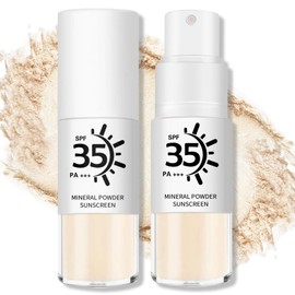 AOAZXBB Mineral Sunscreen Powder SPF Powder for Scalp Hair Face, SPF 35 PA+++, Broad Spectrum UV Protection, Lightweight, No-Greasy
