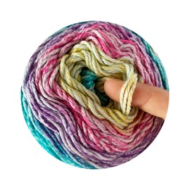 Troyarn Cotton Royal Ombre (1- Skeins Pack) Yarn with Rainbow Colors,Soft Yarn for Crocheting and Knitting%100 Organic Cotton Four Season Yarn 1x100 gr (1x230 yds) (20103)