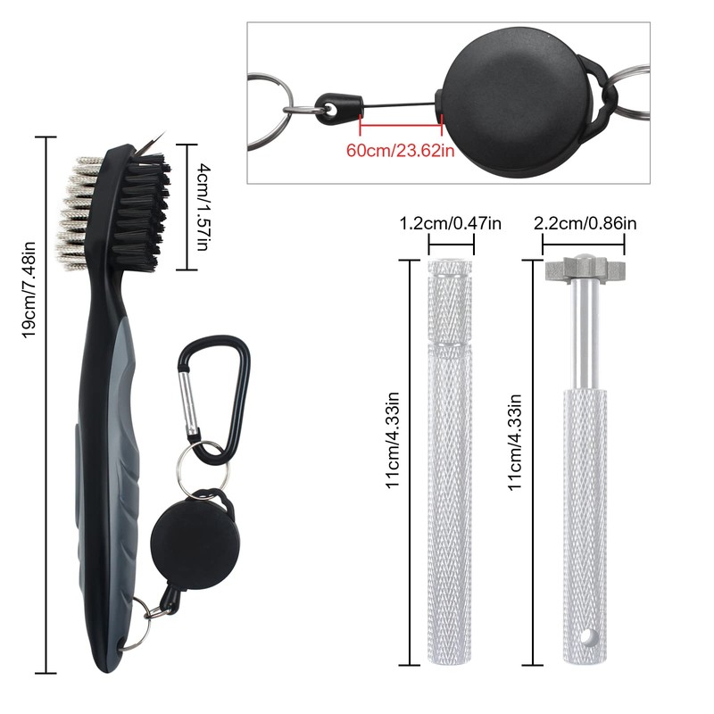 VIPMOON Golf Cleaning Iron Brush Golf Club Brush Golf Club