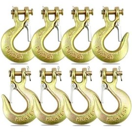8 Pack 5/16" Clevis Slip Hook with Safety Latch, Heavy Duty G70 Safety Chain Hook for 5/16" Transport Chain, Winch Hook, Tow Hook and Chain Hook,14000Lbs Capacity Load - Trailer Safety Chains Hook - Color: 8pcs-1/4Iinch