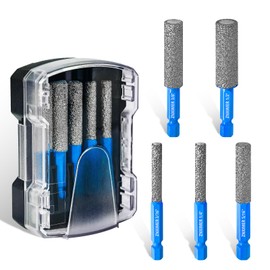 ZNXIMER 5pcs Diamond Drill Bits Set for Ceramic, Porcelain, Glass, Marble, Tiles, Granite, Stone and More - Versatile Tile Drill Bits for Efficient, Precise Drilling and Milling