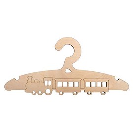 Rayher Wooden Clothes Hanger, Small Train, FSC Mix Credit, 19.8 x 14 cm, Children's Clothes Hangers, Wooden Hangers, for Painting, 62974505