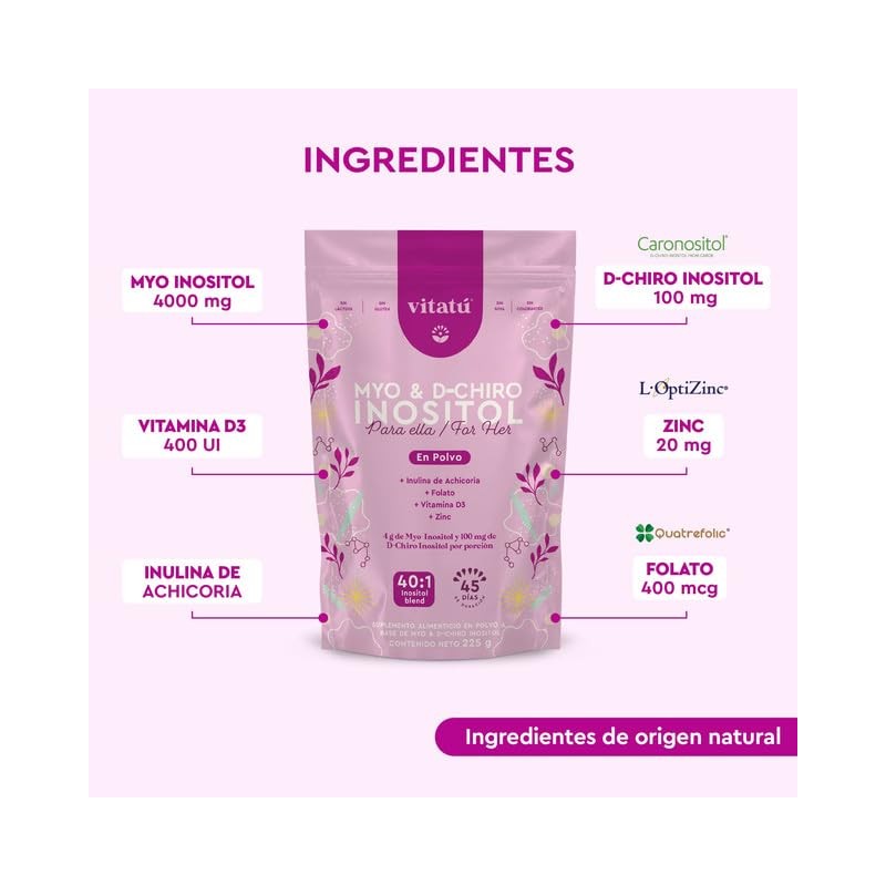 Vitatú Myo Inositol Chiro Mezcla Folato Vitamina Zinc Suplemento Alimenticio