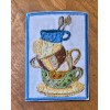 SIC Custom Sewing Stacked Coffee / Tea Cups  - Iron On/Sew On Patch  10893