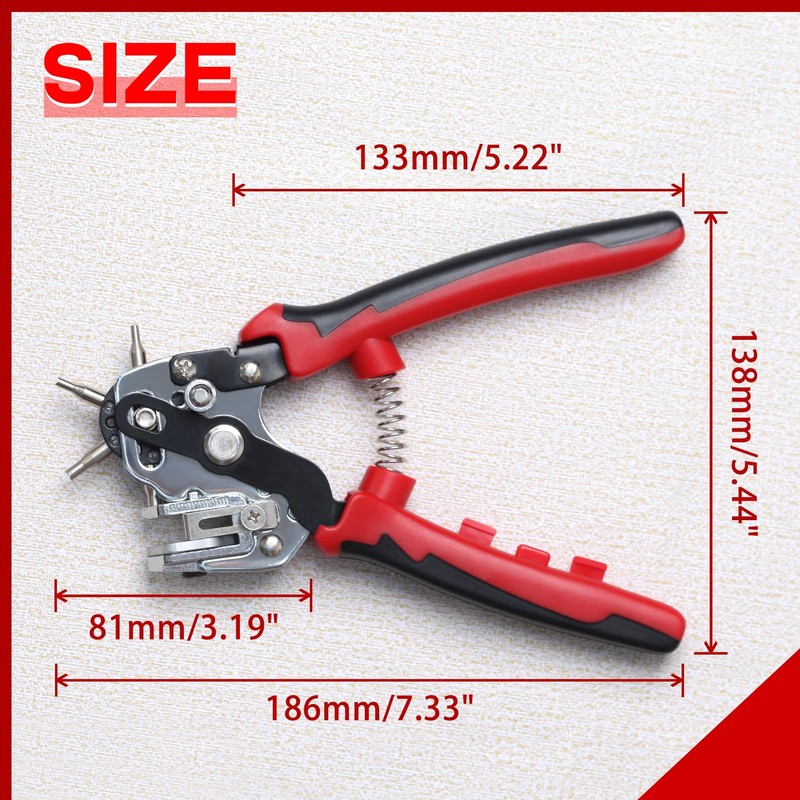SPEEDWOX Leather Hole Punch Tool Multifunction Hole Puncher 6 Size