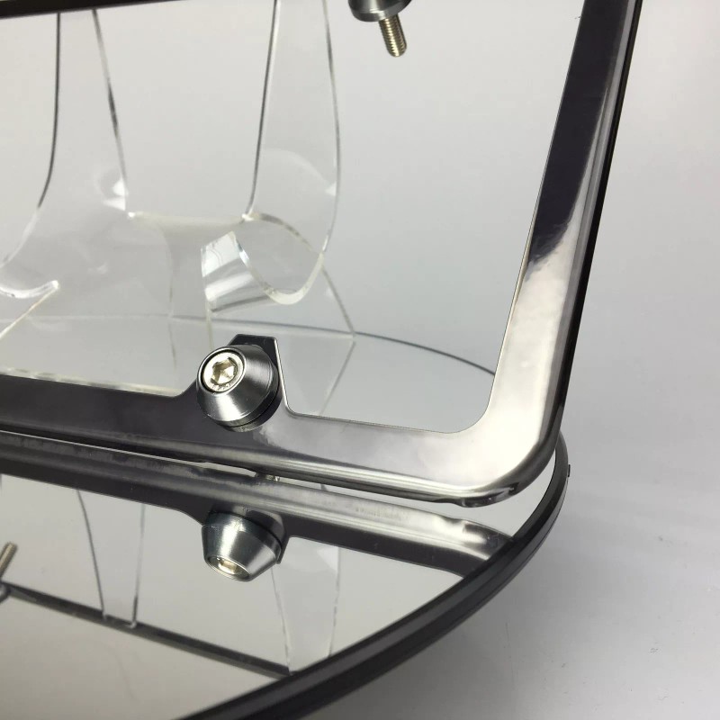 MotorVehicleParts New Slim 4 Holes Black Chrome License Plate Frame