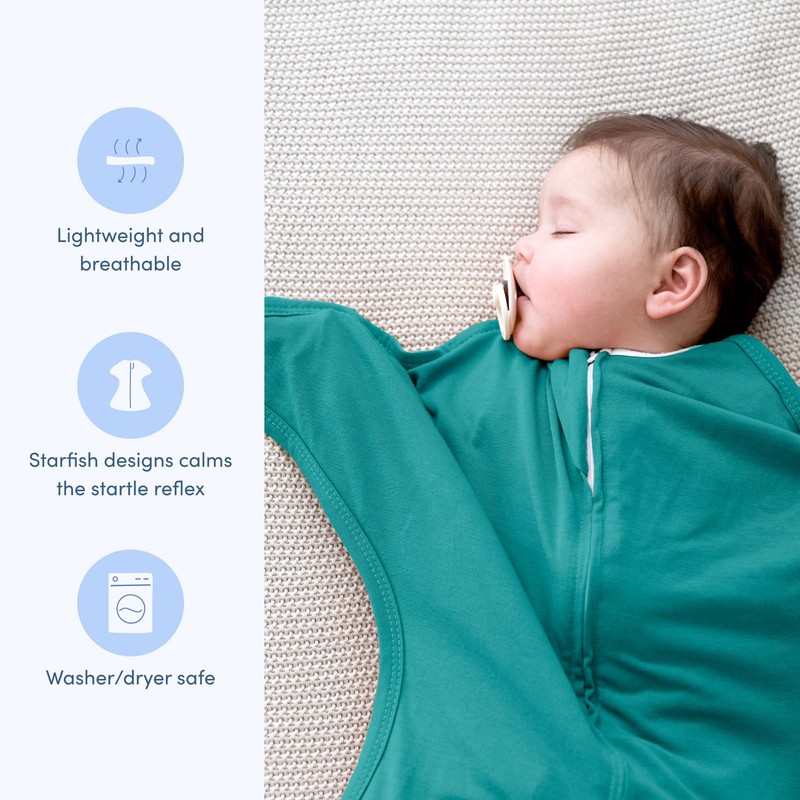 SleepingBaby Zipadee-Zip Transitional Swaddle Sack, 3-6 Month - Roomy Zipper