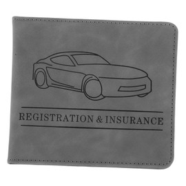 Angoily Drive License Holder for Car Compact Credit Card Organizer with Insurance and Registration Sleeves Grey Wallet for Men and Women for Daily Use and Travel
