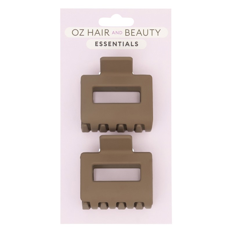 Oz Essentials Mini Claw Clip Duo - Brown