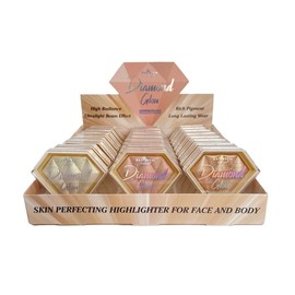 Italia Deluxe Diamond Glow Highlighter - Perfect for Highlighting and Illuminating Bronzer Makeup - Colour: Champagne Glow