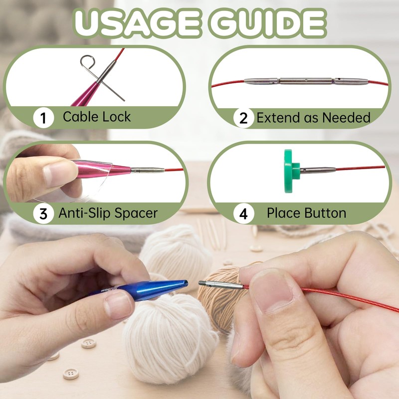 13 Pairs Interchangeable Circular Knitting Needle Set