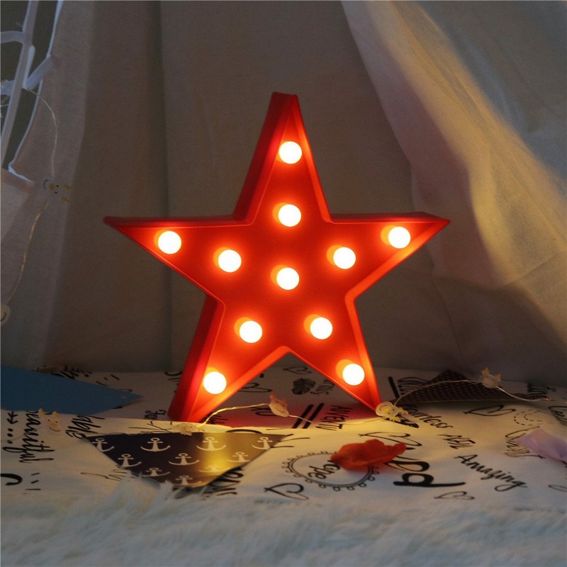 Marquee Light Star Shaped LED Plastic Sign-Lighted Marquee Star Sign