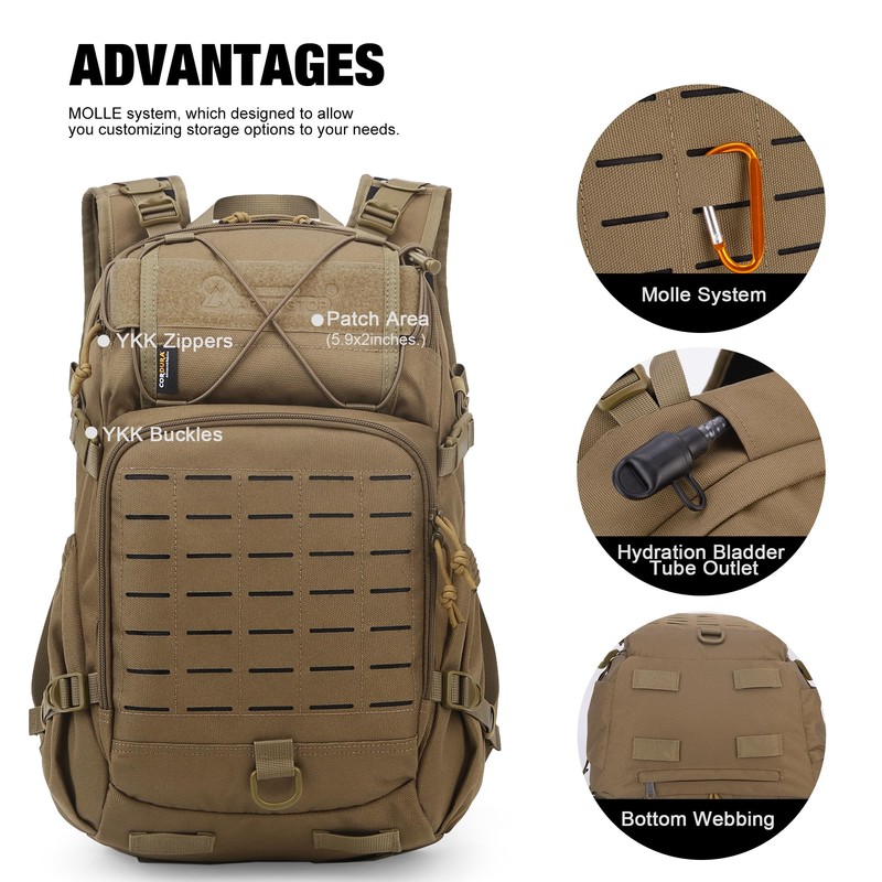 Mardingtop 25L Tactical Backpack Outdoor Hiking Backpack Multiple Compartments Travel