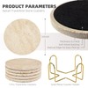 YONGHEE Italian Travertine Coasters Set of 5 with Holder, Round