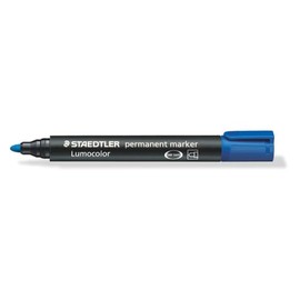 Staedtler Lumocolor - Rotuladores permanentes para todas las superficies (10 unidades), color azul