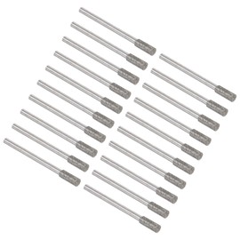 Kozelo 20pcs Diamond Grinding Bit - [6mm Dia 120 Grtis] Cylinder Head Carving Drill Bits Rotary Tool for Carving Polishing Use | 3mm Round Shank