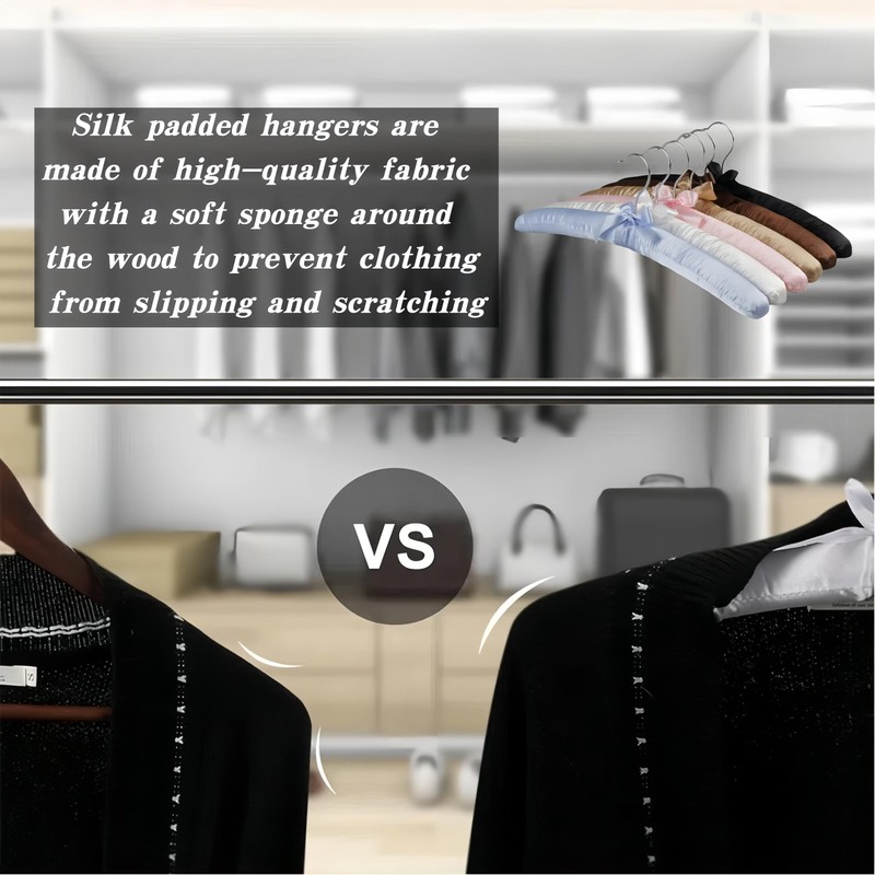 Padded Hangers for Women Clothing Satin Hangers Non Slip Padded