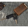 Le'aokuu Mens Genuine Leather Car Key Case Loop Hook Coin
