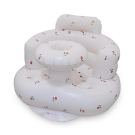 Bluubi Inflatable Baby Seat – Portable Sit-Me-Up Chair for Infants (3-36 Months) – Perfect for Sitting Practice, Beach, Travel, & Playtime – Lightweight Baby Floor Seat with Built-in Pump (Flowers)