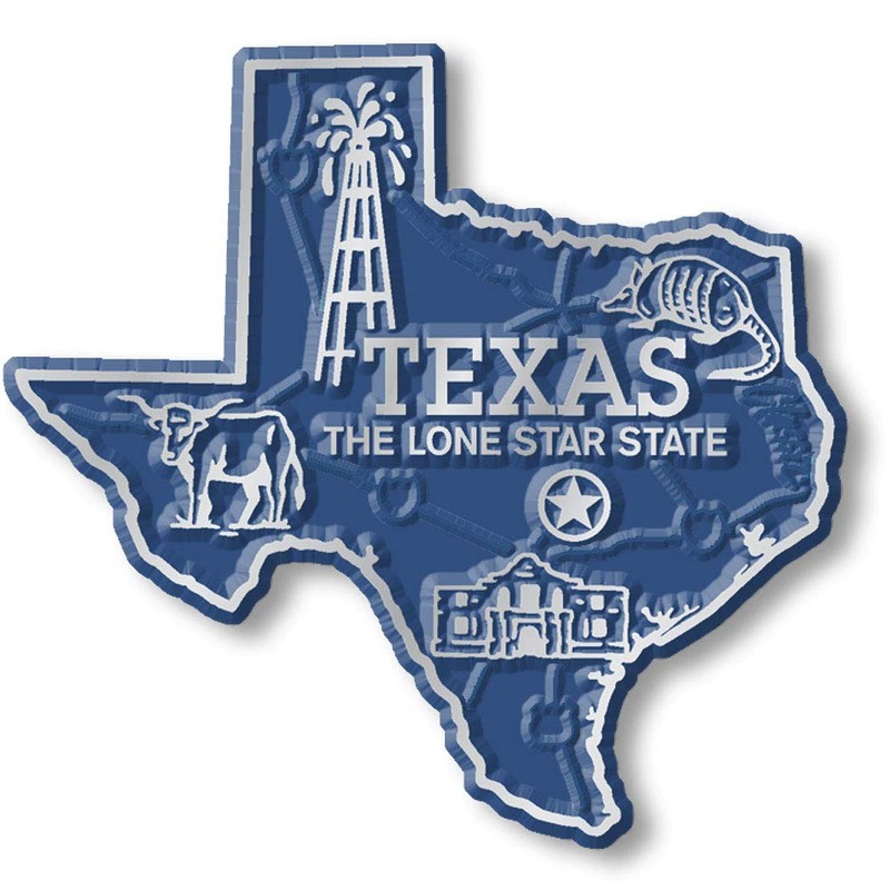 Texas Six-Piece State Magnet Set by Classic Magnets, Includes 6