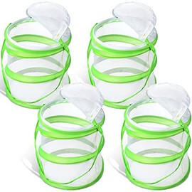 4 Pack Butterfly Habitat Cage Mesh Bug Cage Mini Butterfly Net Habitat Clear Container, Terrarium Pop Up, 5.51 x 7.09 Inches