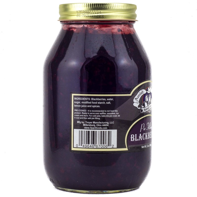 Amish Wedding Blackberry Pie Filling 32 Ounces (Pack of 3)